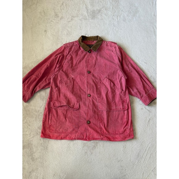 Eddie‎ Bauer Barn Chore Jacket Corduroy Collar Button Front Mens XL